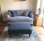 Customer Image: Alwinton Snuggler and Small Footstool in Ashfield Witton Dark Navy