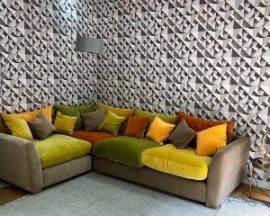 Hambledon corner unit in Portland Brilliant Velvets