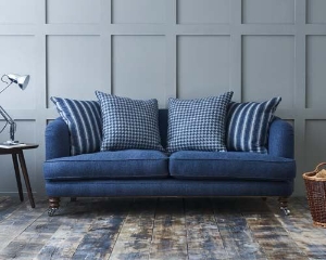 Helmsley 3 Seater Sofa in Ashfield Wilton Wool Dark Navy