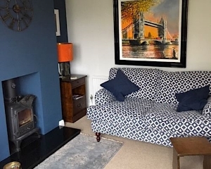 Alwinton Compact Sofa In Indigo and Wills Heera Blue