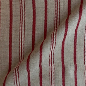 Carthorpe Woven Linen Stripe: Red