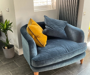 Helmsley Snuggler in Warwick Velluto Denim