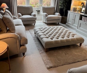 Bedham Footstool in J Brown Paolo Regency Grey