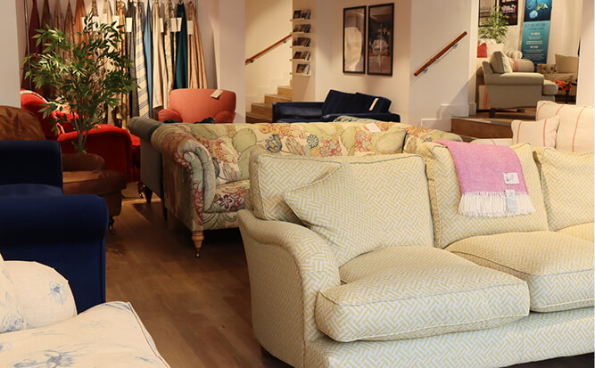 Take a virtual tour of our Bristol sofa showroom