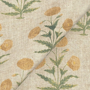 V&A Threads of India on Linen - Regal Poppy: Buttermilk